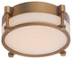 Wright LED Flush Mount 3000K, Aged Brass, 10"