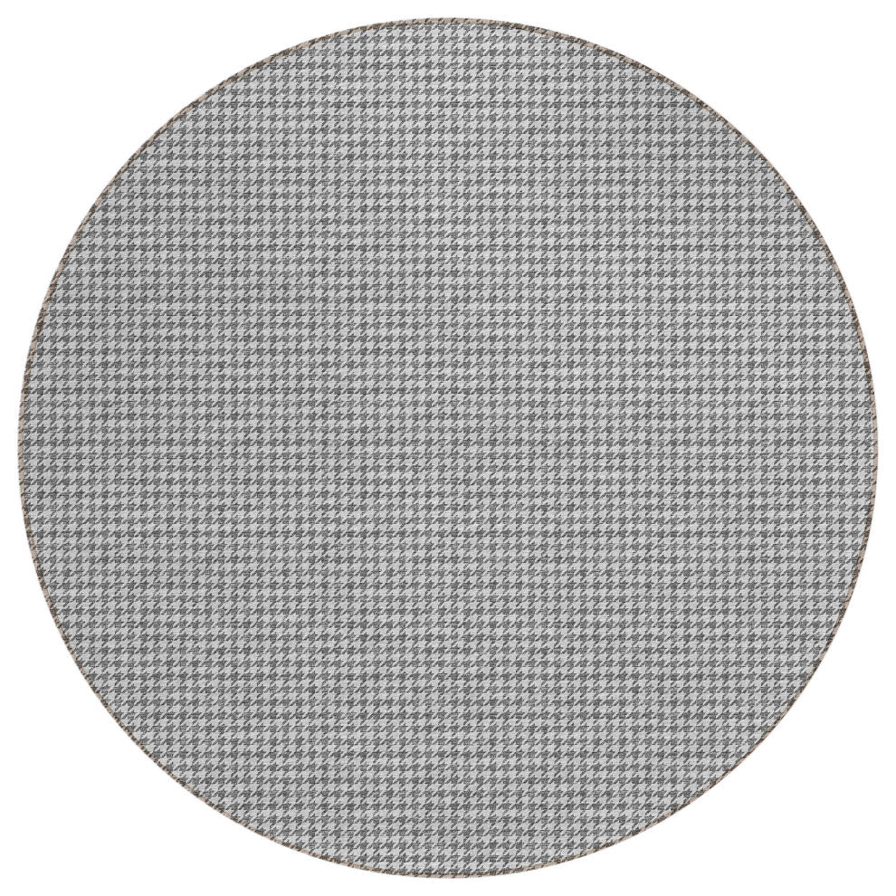 Indoor/Outdoor Hinton HN1 Grey Machine Washable 10' x 10' Rug