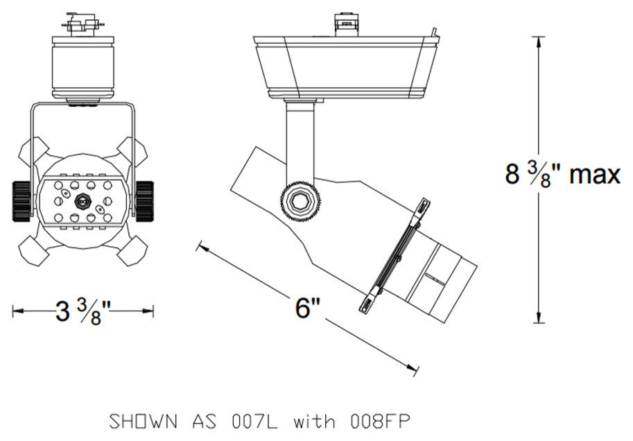 Framing Projector for 810, 820, 007, or 009 Track Head, White