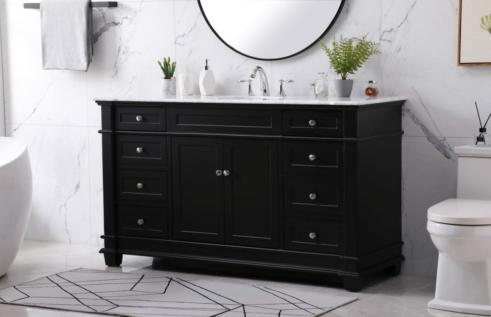 Weston Single Bathroom Vanity Set, Black, 60