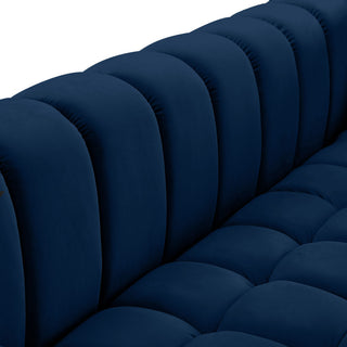 Gwen Velvet Upholstered Chair, Navy, Sofa