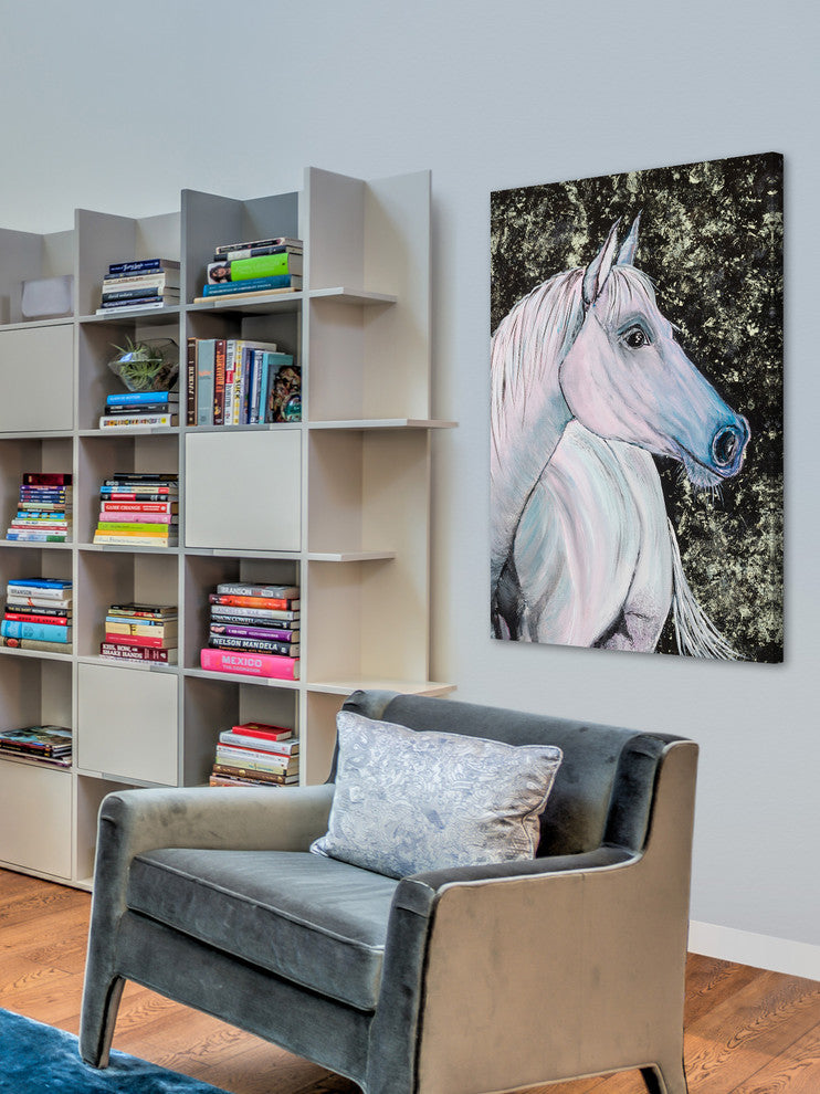 "Pink Lady" Painting Print on Wrapped Canvas, 20"x30"