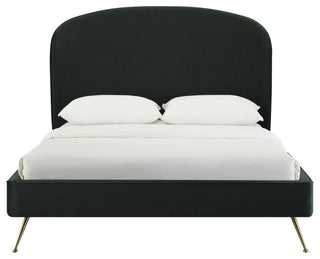 TOV Furniture Vivi Forest Green Velvet Bed in Queen