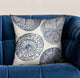 Plutus Seashell Haven Blue, cream Motif Luxury Throw Pillow, 16"x16"