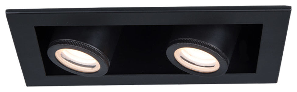 Silo LED Multiple Two-Light IC-Rated Airtight Housing, Light 3500K, Black
