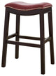 New Ridge Home Goods Julian Counter Height Barstool With Red Faux Leather Seat