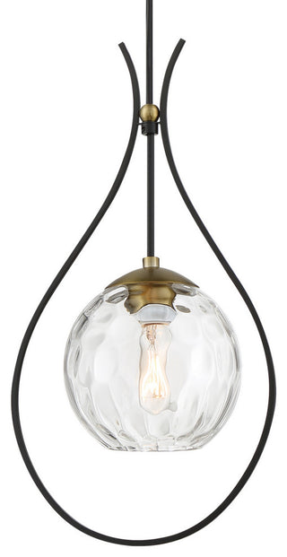 Minka Lavery Cody 1 Light Pendant, Coal / Soft Brass