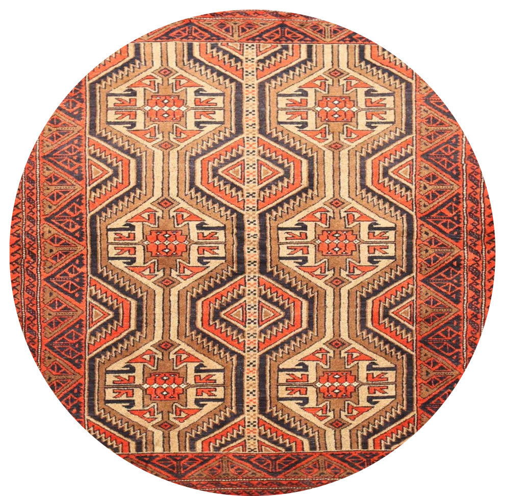 Ahgly Company Indoor Round Traditional Area Rugs, 4' Round