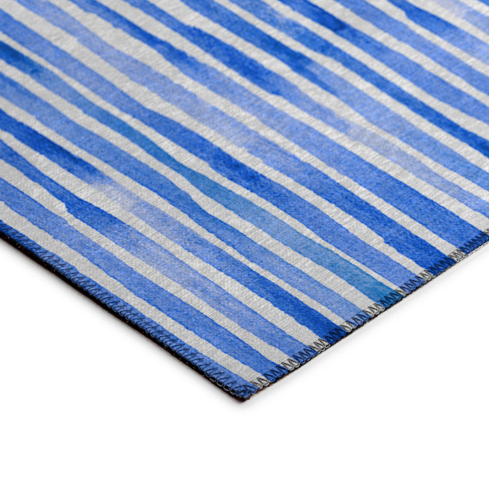 Indoor/Outdoor Seabreeze SZ8 Navy Machine Washable 3' x 5' Rug