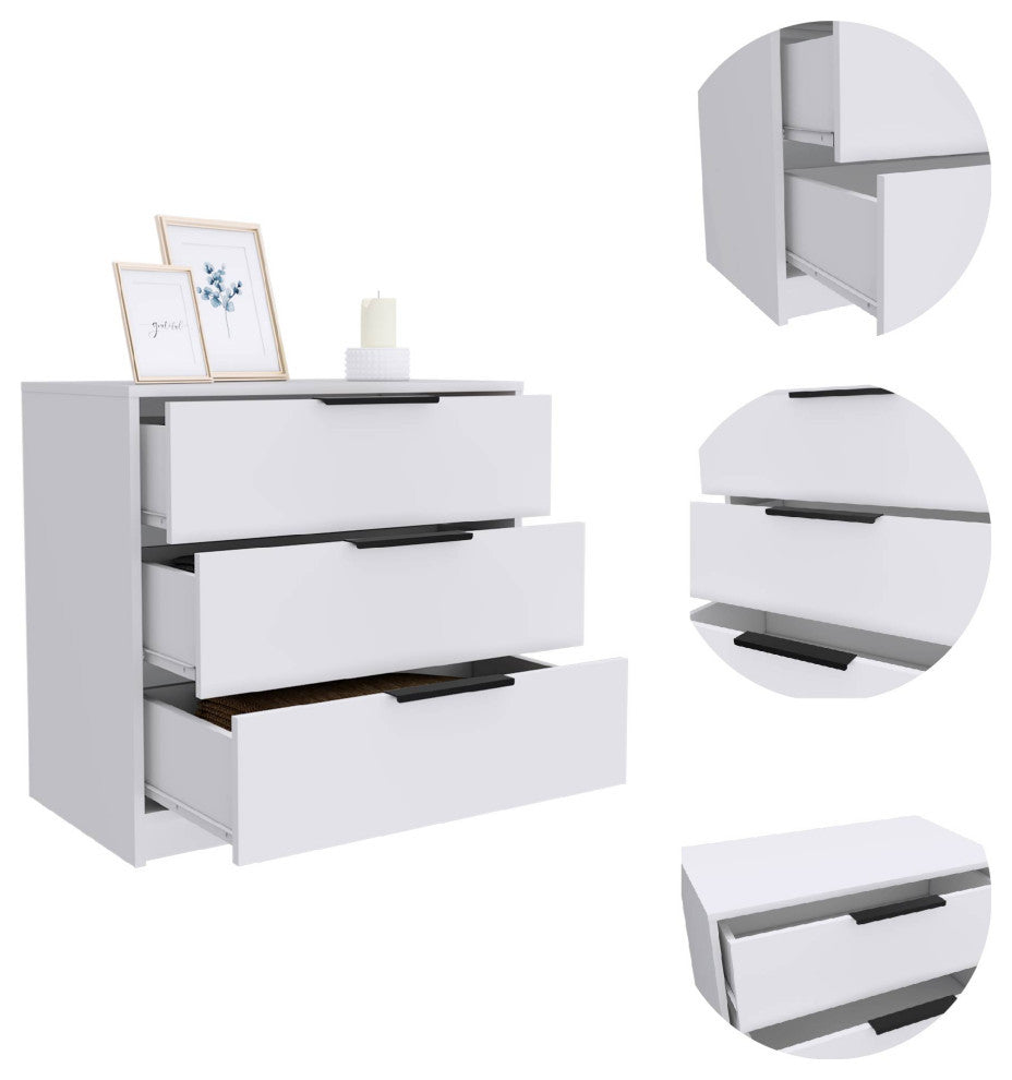 Washington 3 Drawer Dresser, White