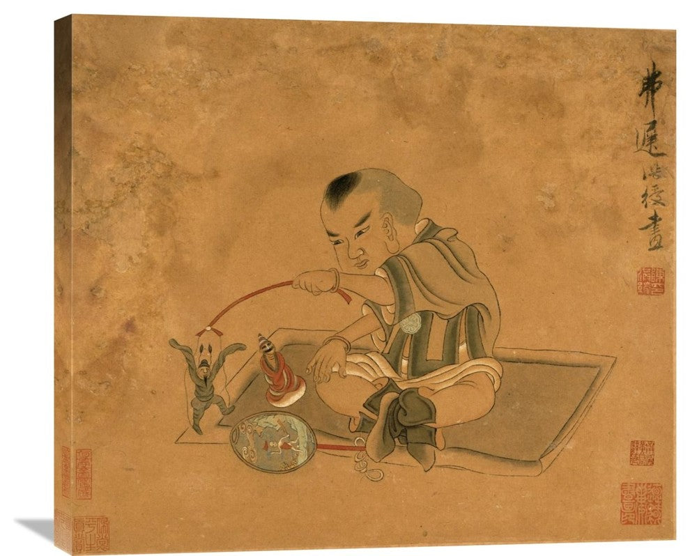 "A Child Playing With Marionettes" Artwork, 30" x 26"
