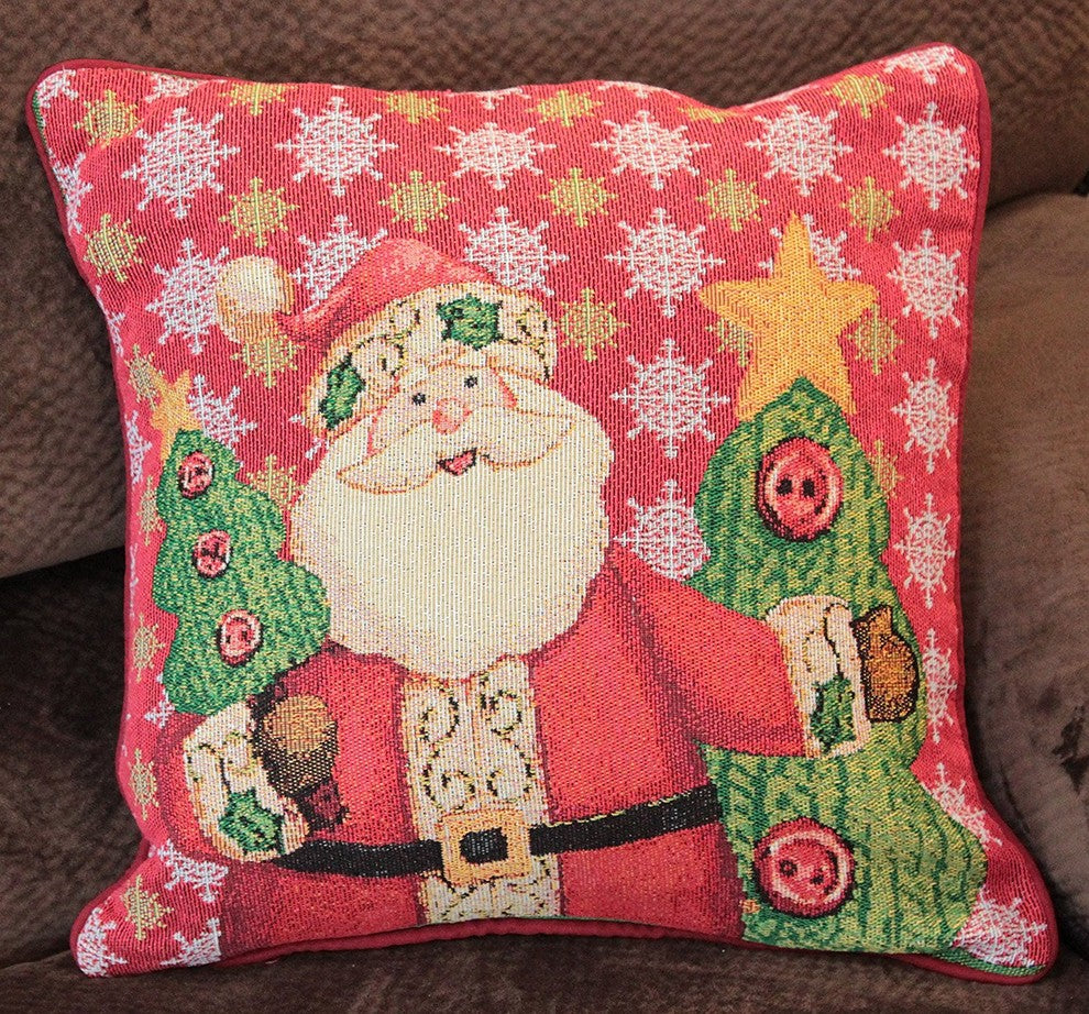 Christmas Santa Claus Is Coming To Town Cushion Covers, Set Of 2