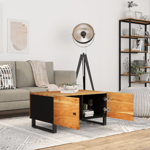 vidaXL Coffee Table Sofa Side Table Solid Wood Acacia and Engineered Wood