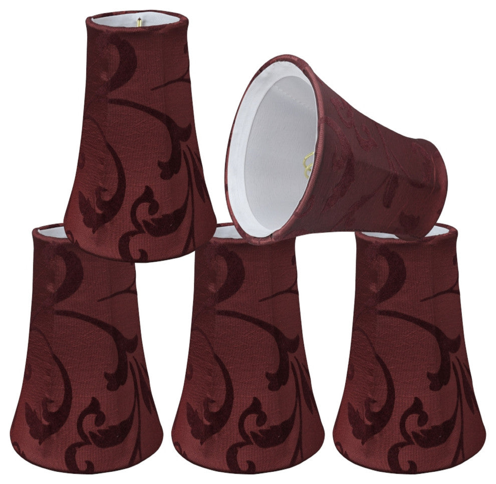 Aspen Creative 30249-5 Bell Chandelier Clip-On Lamp Shade Red 2-1/2"x 4" x 5"