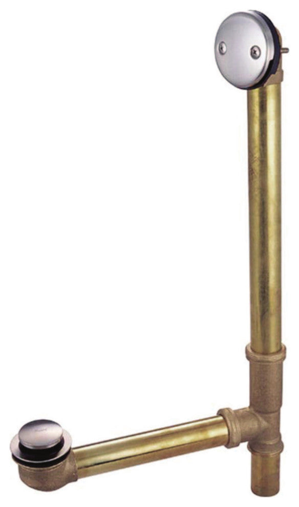 Kingston Brass 16" Bathtub Waste and Overflow Drain, Brushed Nickel