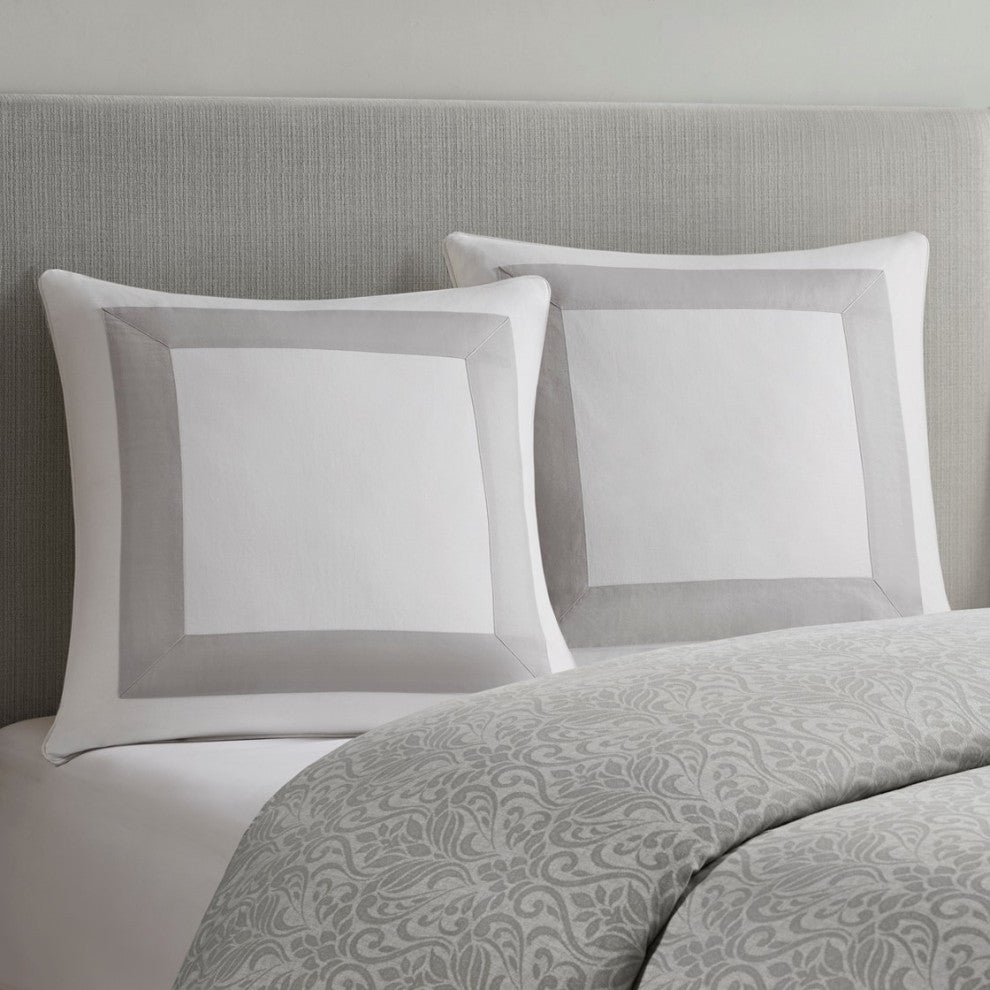 Croscill Home Perla Modern Euro Sham 26x26, Gray