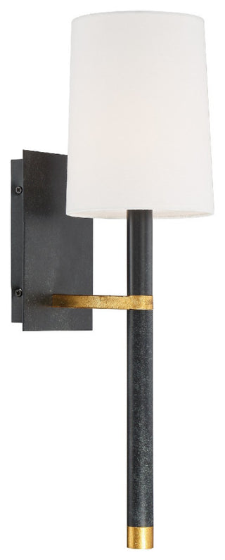 Weston 1 Light Wall Mount in Black/Antique Gold