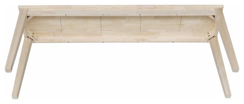 Unfinished Console Table with Butcher Block Top & Tapered Legs, 72