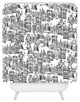 Sharon Turner Walking Doodle Toile De Jouy Shower Curtain