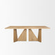Tarro 84" Rectangular Light Brown Wood With Geometrical Base Dining Table