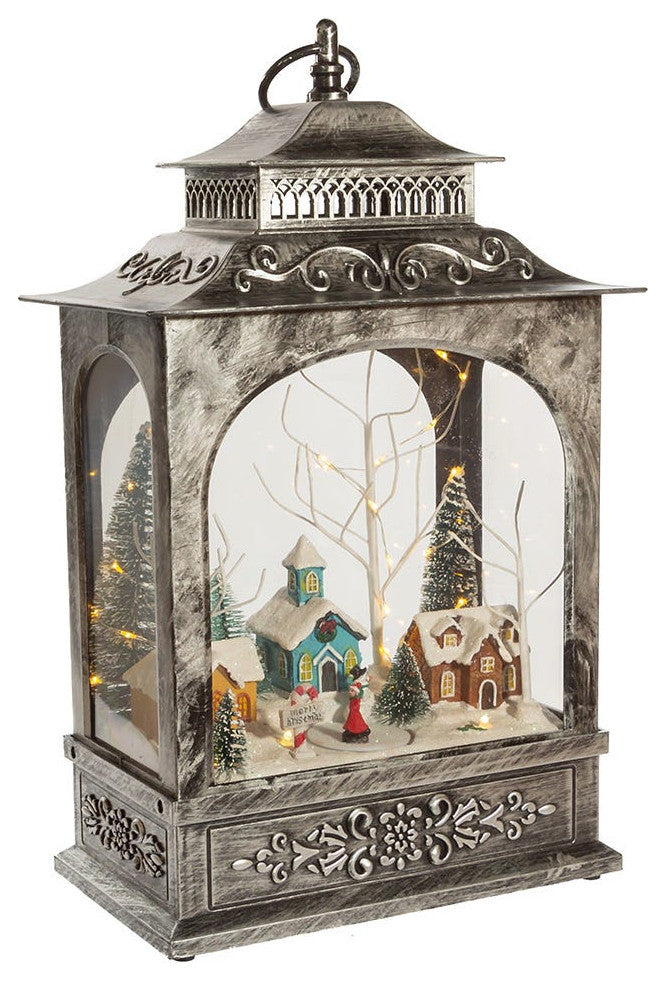 15" Battery-Operated LED Musical Christmas Village Lantern