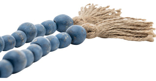 Wood, 25" Bead Garland, Blue