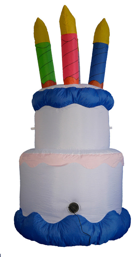 Inflatable Happy Birthday Cake With Candles, 6'