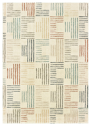Carolina Striped Geometric Ivory/Multi Area Rug, 2'x3'