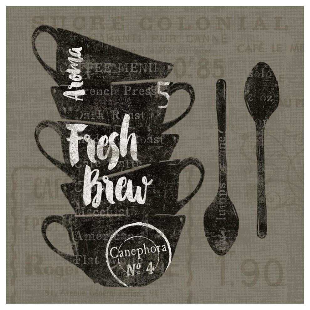"Linen Coffee III" Digital Paper Print by Sue Schlabach, 32"x32"