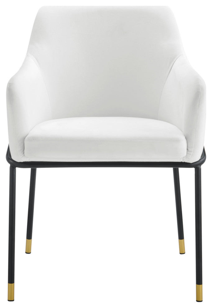 Jovi Performance Velvet Dining Armchair Set of 2, Black White