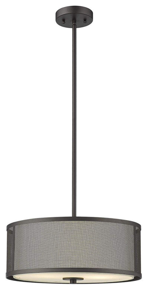 CHLOE Lighting JULIANA 3-Light Rubbed Bronze Ceiling Pendant 16"