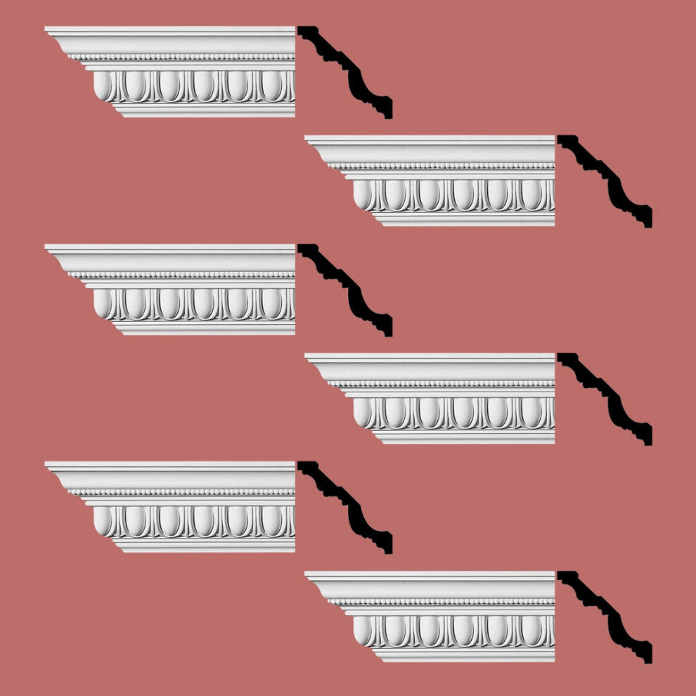 Ornate Cornice White Urethane Design 6 Pieces Totaling 576" Length