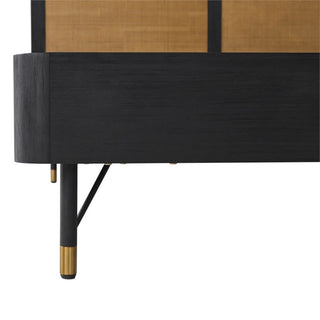 Armen Living Saratoga Modern Wood King Platform Frame Bed in Black