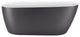 59" Acrylic Single Slipper Flatbottom Non-Whirlpool Bathtub, Gray