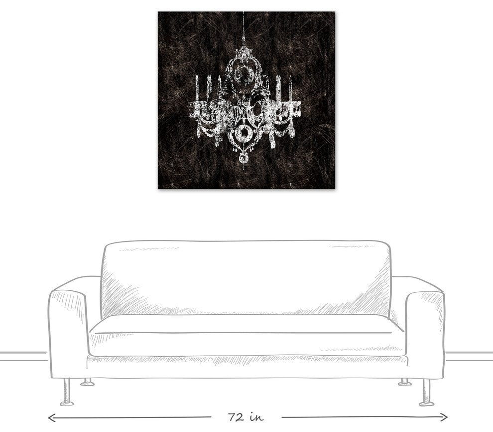 "Ebony Chandelier" Canvas Wall Art, 36"x36"