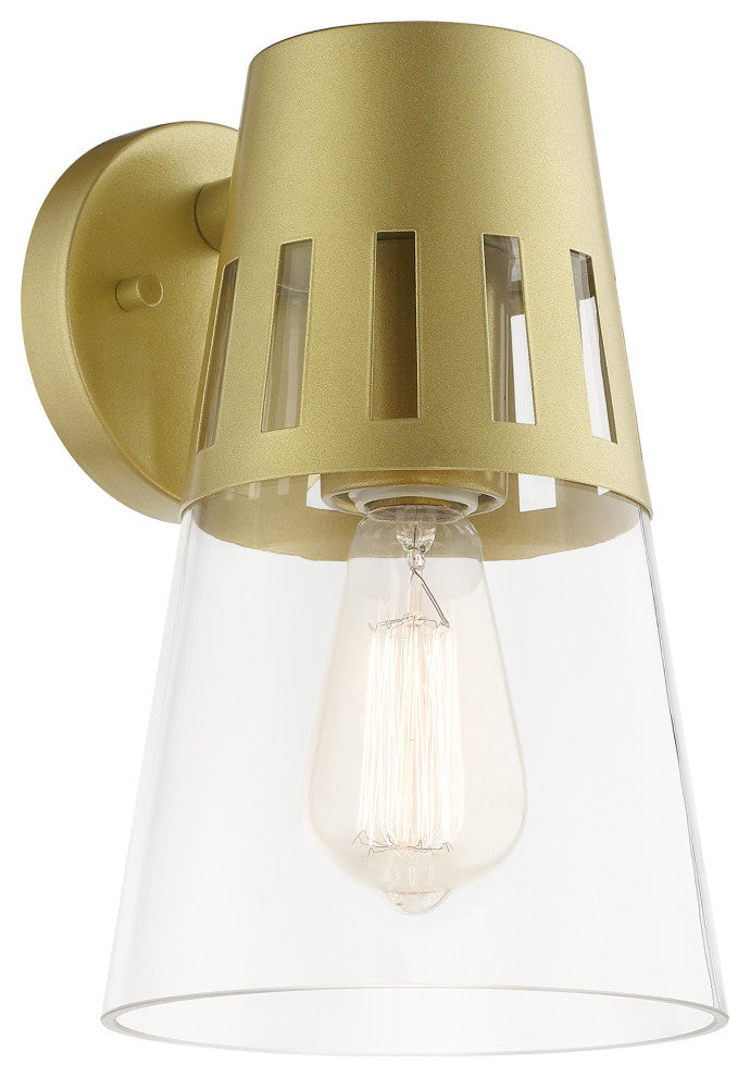 Covington 1-Light Soft Gold Outdoor Medium Wall Lantern