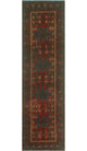 Fine Vintage Distressed Shary Rust/Navy Runner, 3'3x11'3