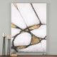 Stunning Oversize White Gold Black Abstract Painting, Wall Art Modern Metallic