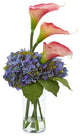 Nearly Natural Calla Lily and Hydrangea Artificial Arrangement Blue