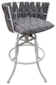 Metalona Swivel Tilt Bar Stool, Mojave Gray, White, 30"