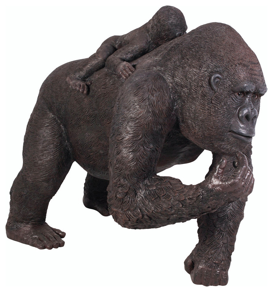 Lowland Gorillas Mother and Child Great Ape Statue