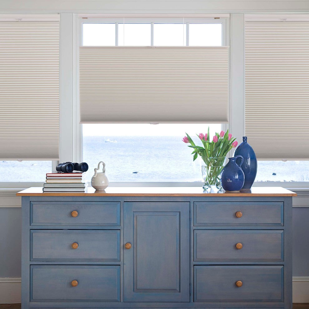 Blackout Top Down Bottom Up Cordless Cell Shades, 68Wx46H, White