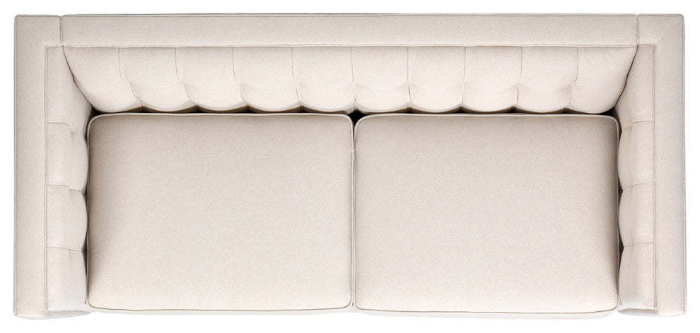 James 74" Modern Tufted Tuxedo Sofa, Sky Neutral Beige Polyester