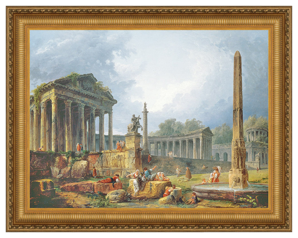 "Architectural Capriccio" Stretched Canvas Replica, 22"x18.5"