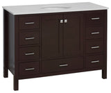 Kitchen Bath Collection Horizon 48" Bathroom Vanity, Chocolate, Engineered White