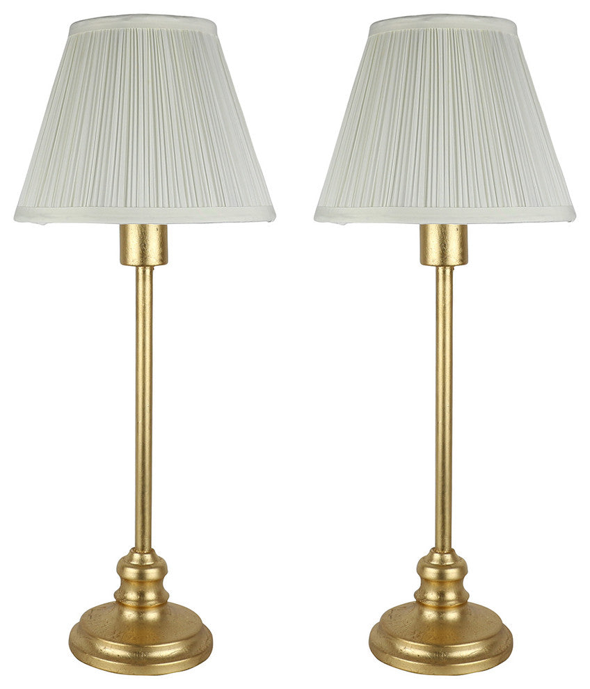 Urbanest, Set of 2, Modello Lamps, Antique Gold With Cream Shades, 22 1/2" Tall