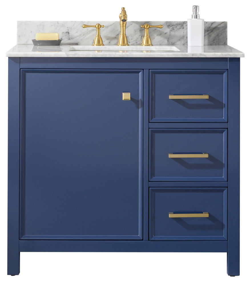 36" Single Sink Vanity Cabinet, Blue