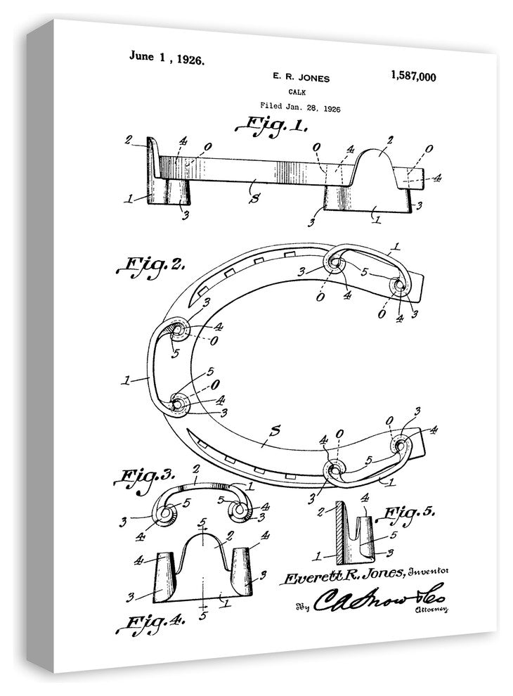 Vintage Horseshoe Patent 18"x24" Print on Canvas
