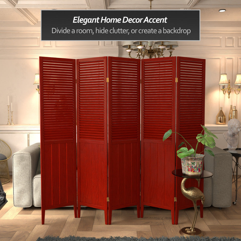 6' Tall Beadboard Divider, Rosewood, 5 Panels