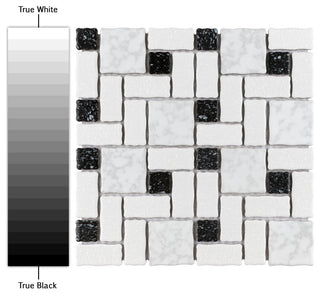 Academy White and Black Porcelain Floor and Wall Tile